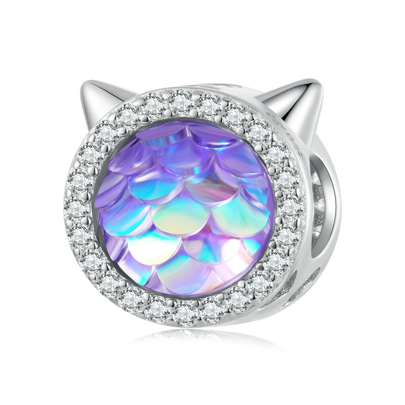 WOSTU 925 plata esterlina colorido gradiente carpa diablo flor encantos pez colgante dragón escala cuentas ajuste DIY pulsera collar