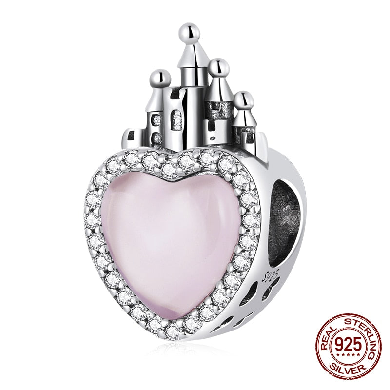WOSTU 100% 925 Sterling Silver Heart Vintage Charms Beads Fit Original DIY Bracelets Necklace Mother's Day Jewelry Gifts for Mom