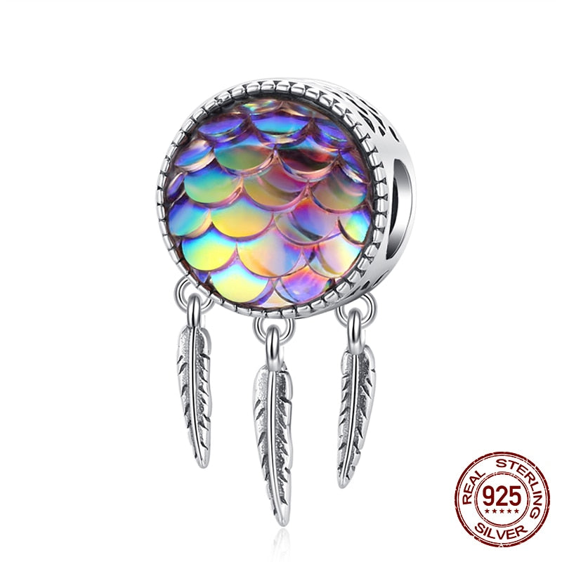 WOSTU 100% 925 Sterling Silver Heart Vintage Charms Beads Fit Original DIY Bracelets Necklace Mother's Day Jewelry Gifts for Mom
