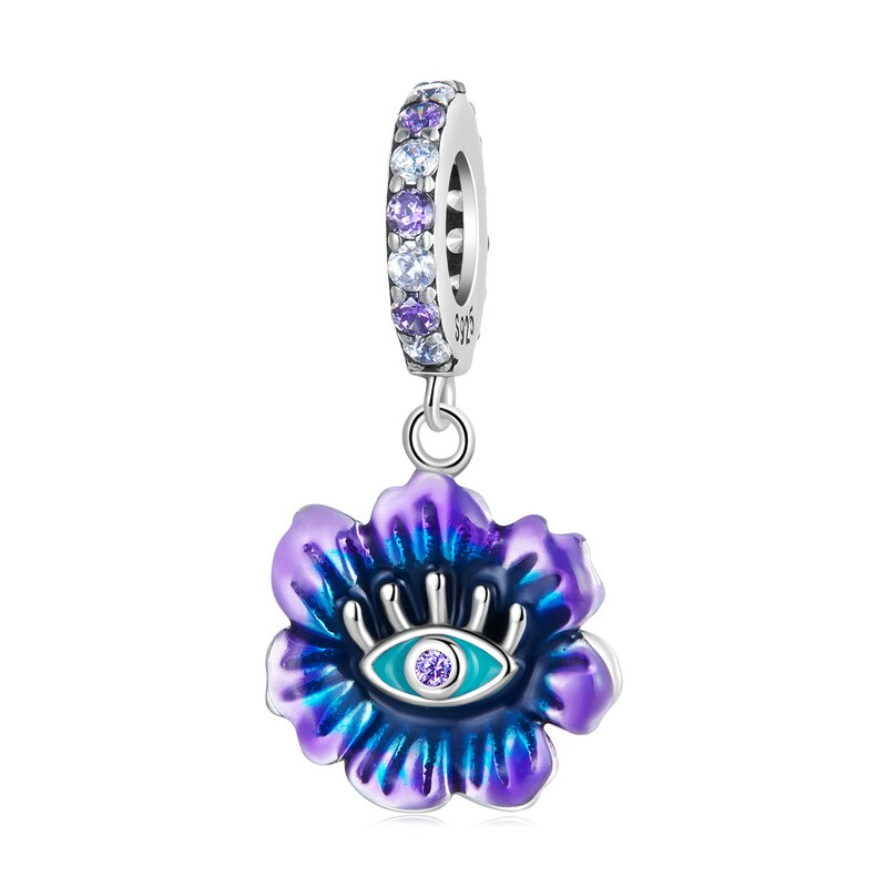 WOSTU 925 plata esterlina colorido gradiente carpa diablo flor encantos pez colgante dragón escala cuentas ajuste DIY pulsera collar