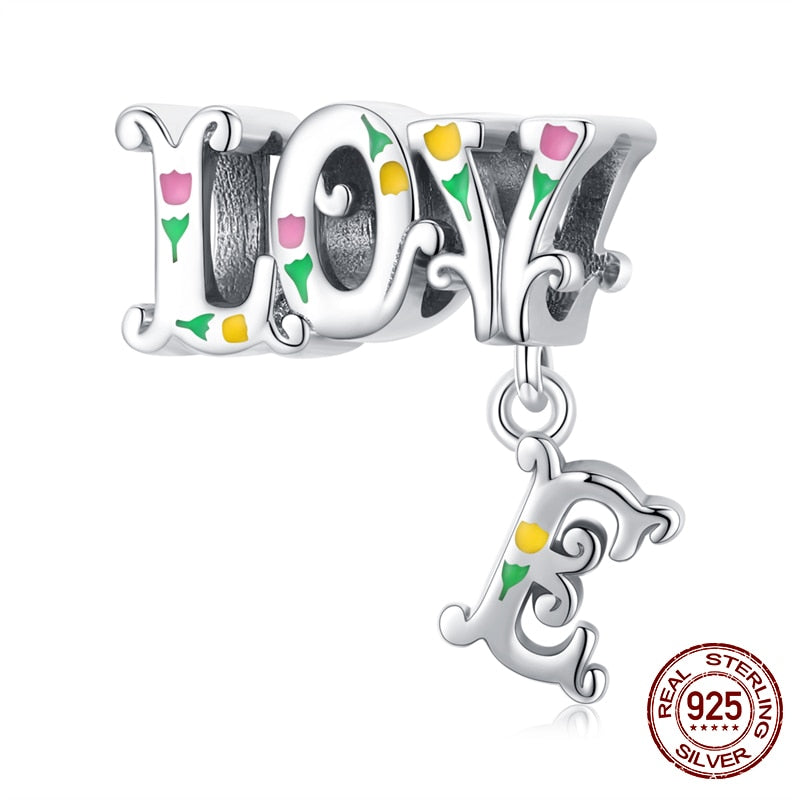 WOSTU 100% 925 Sterling Silver Heart Vintage Charms Beads Fit Original DIY Bracelets Necklace Mother's Day Jewelry Gifts for Mom