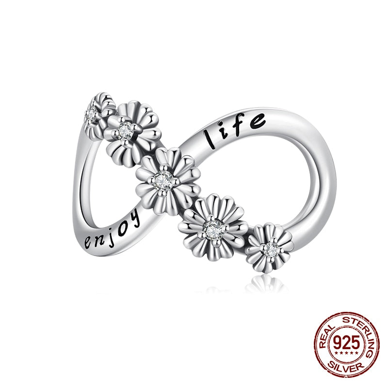 WOSTU 100% 925 Sterling Silver Heart Vintage Charms Beads Fit Original DIY Bracelets Necklace Mother's Day Jewelry Gifts for Mom