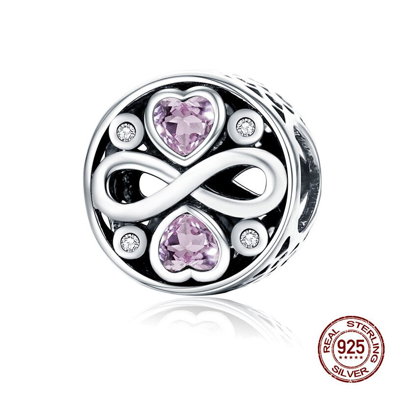 WOSTU 100% 925 Sterling Silver Heart Vintage Charms Beads Fit Original DIY Bracelets Necklace Mother's Day Jewelry Gifts for Mom