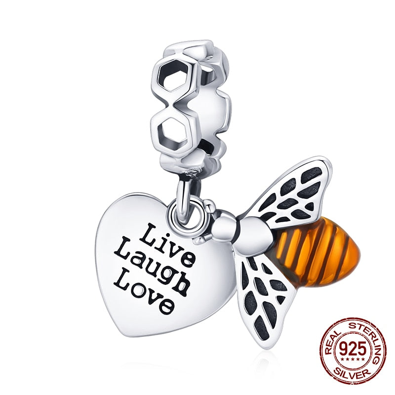 WOSTU 100% 925 Sterling Silver Heart Vintage Charms Beads Fit Original DIY Bracelets Necklace Mother's Day Jewelry Gifts for Mom