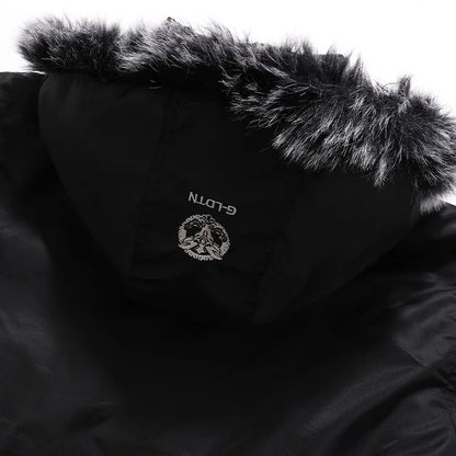 Chaqueta con capucha y cuello de piel para hombre, cálida, de invierno (¡CONSULTE LA TALLA CON CUIDADO!)
