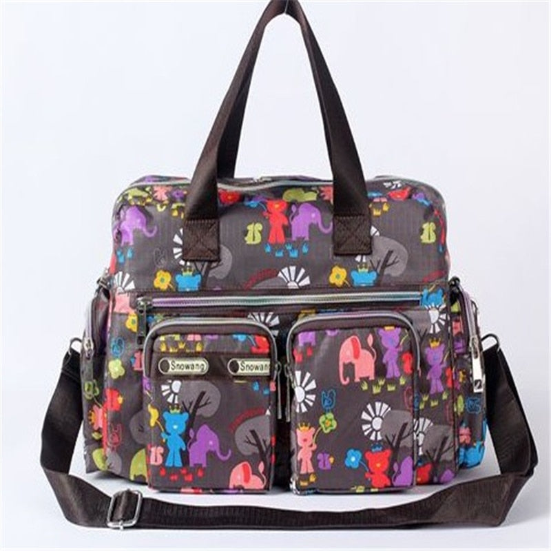 Ladies Messenger Bag Casual Handbag Shoulder Large Capacity Waterproof Tote Bag Flower Printed Bags Outdoor Picnic Bag For Women