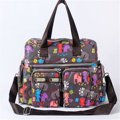 Ladies Messenger Bag Casual Handbag Shoulder Large Capacity Waterproof Tote Bag Flower Printed Bags Outdoor Picnic Bag For Women