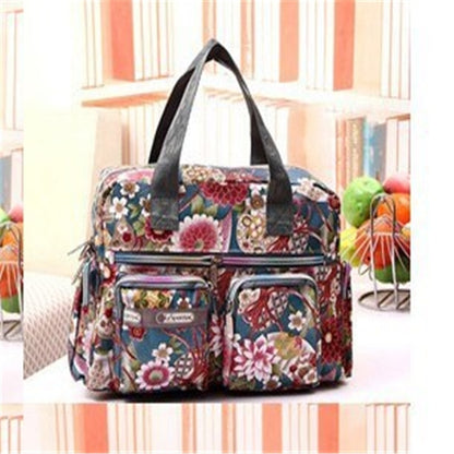 Ladies Messenger Bag Casual Handbag Shoulder Large Capacity Waterproof Tote Bag Flower Printed Bags Outdoor Picnic Bag For Women