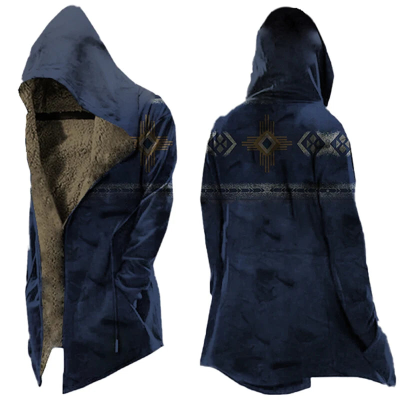 Winter Fashion Hooded Coats Men Vintage Skull Printing (CHECK SIZES CAREFULLY)