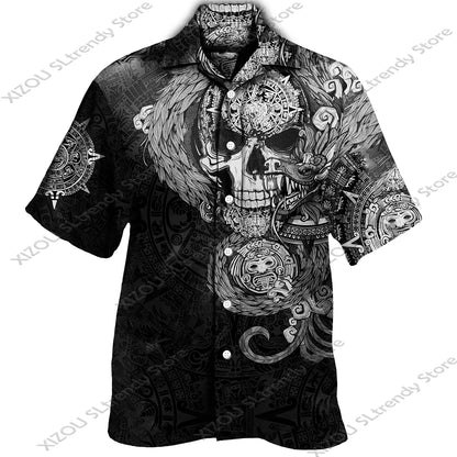 Mythology Button Shirts Gothic Turn Down Collar