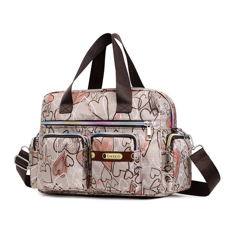 Ladies Messenger Bag Casual Handbag Shoulder Large Capacity Waterproof Tote Bag Flower Printed Bags Outdoor Picnic Bag For Women