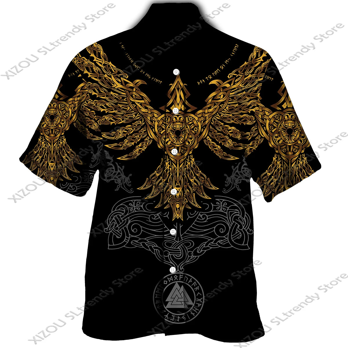Mythology Button Shirts Gothic Turn Down Collar