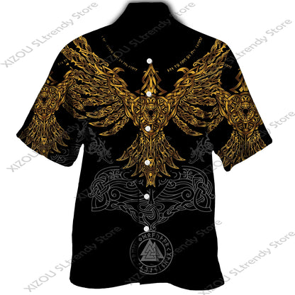 Mythology Button Shirts Gothic Turn Down Collar