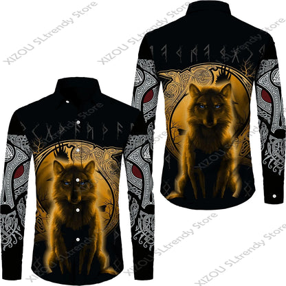Mythology Button Shirts Gothic Turn Down Collar