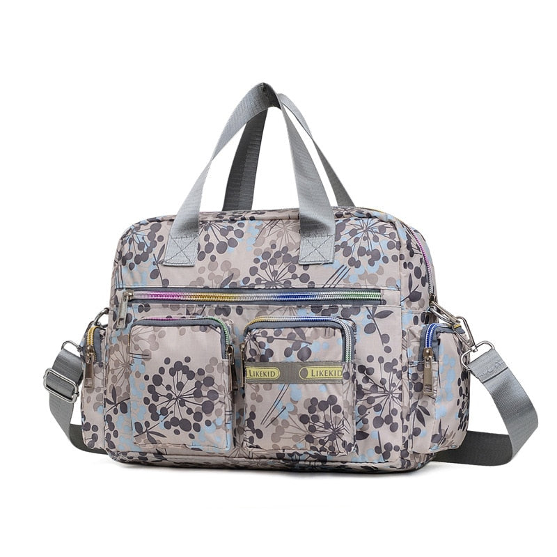 Ladies Messenger Bag Casual Handbag Shoulder Large Capacity Waterproof Tote Bag Flower Printed Bags Outdoor Picnic Bag For Women