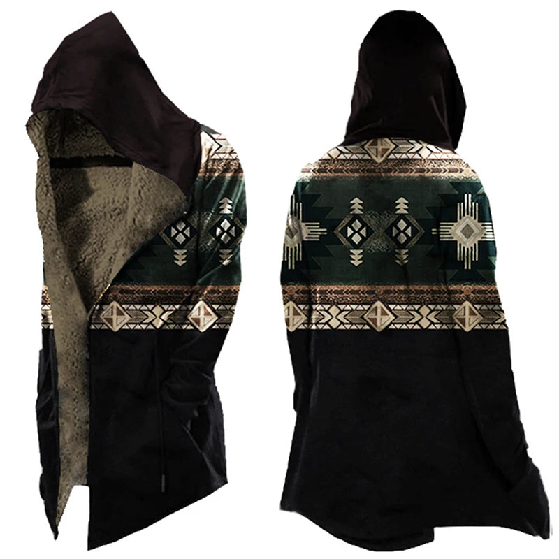 Winter Fashion Hooded Coats Men Vintage Skull Printing (CHECK SIZES CAREFULLY)