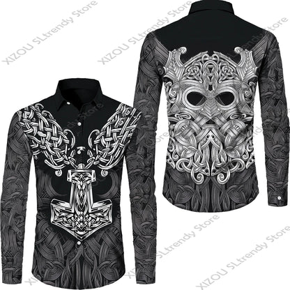 Mythology Button Shirts Gothic Turn Down Collar