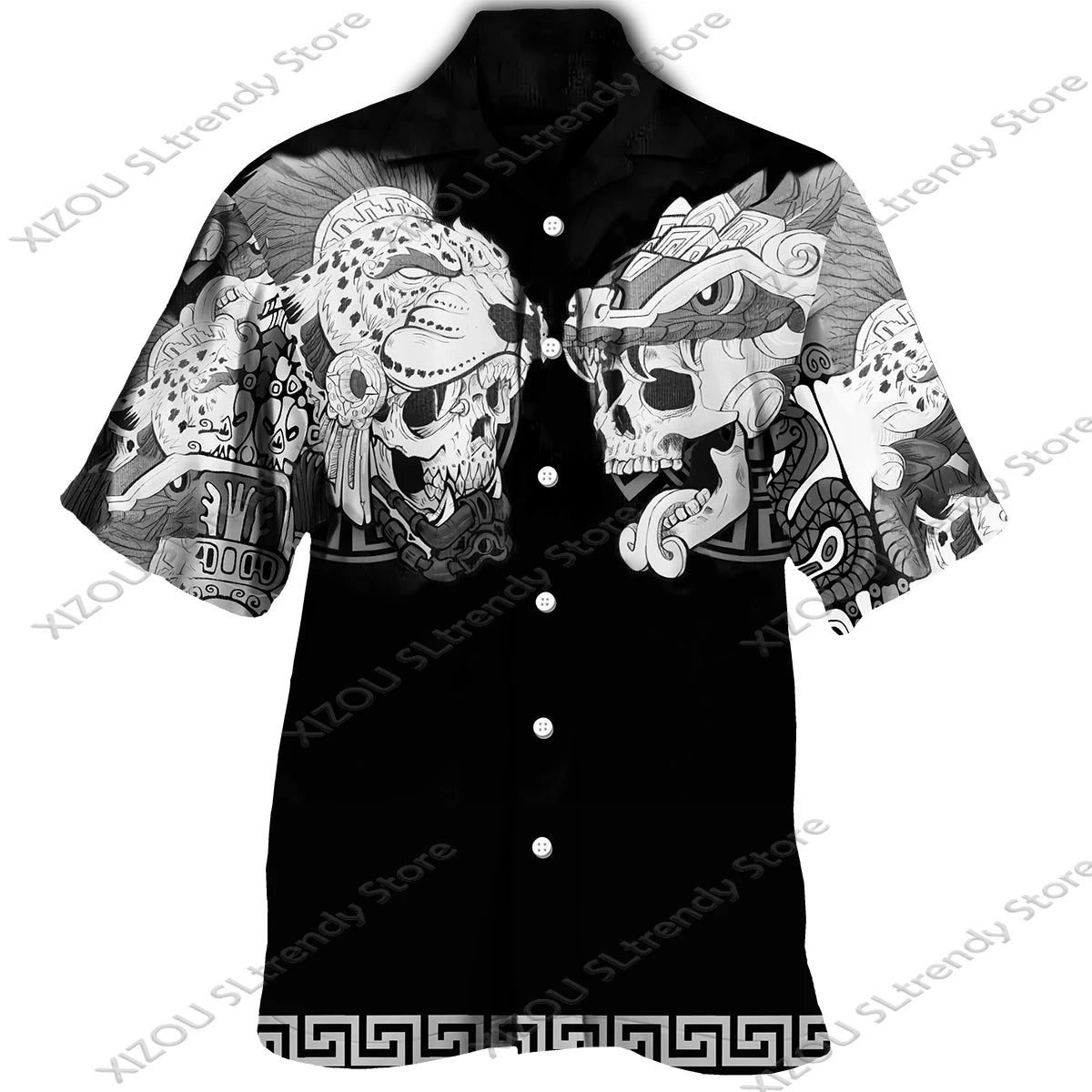 Mythology Button Shirts Gothic Turn Down Collar