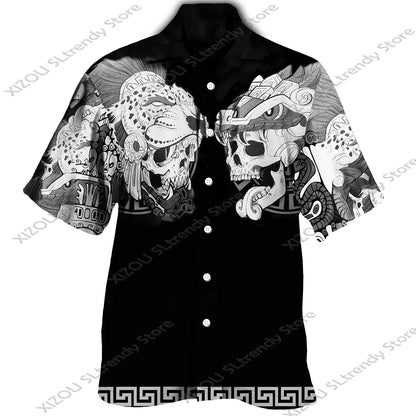 Mythology Button Shirts Gothic Turn Down Collar