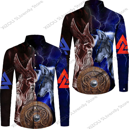 Mythology Button Shirts Gothic Turn Down Collar