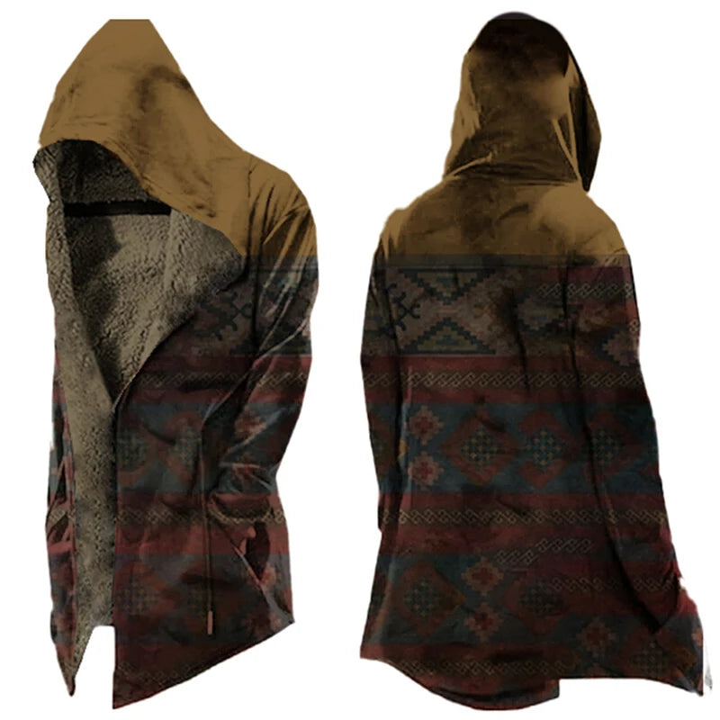 Winter Fashion Hooded Coats Men Vintage Skull Printing (CHECK SIZES CAREFULLY)