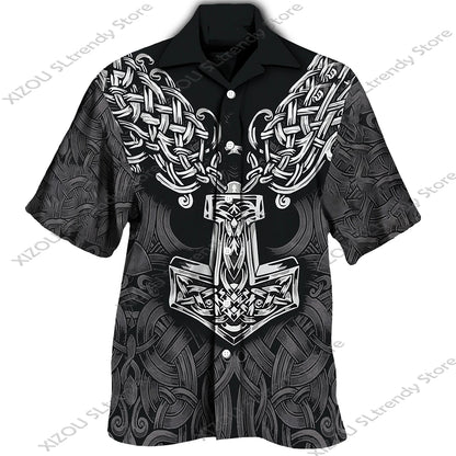 Mythology Button Shirts Gothic Turn Down Collar