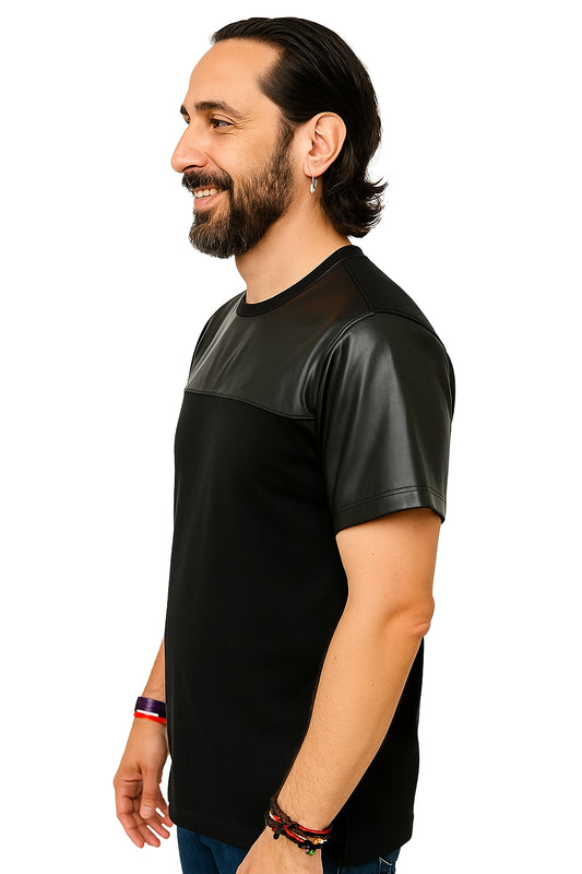 Camisetas de cuero F para hombre de moda