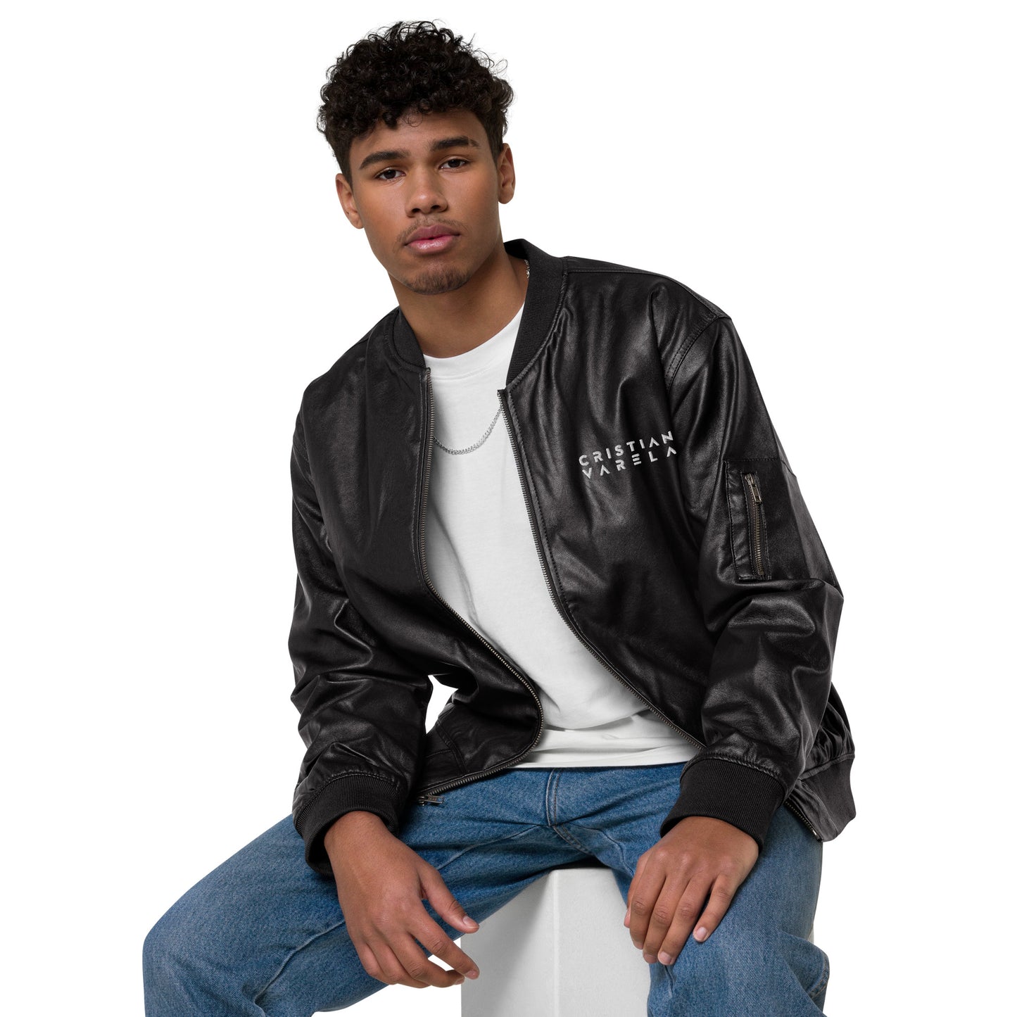 VA30_Leather Bomber Jacket