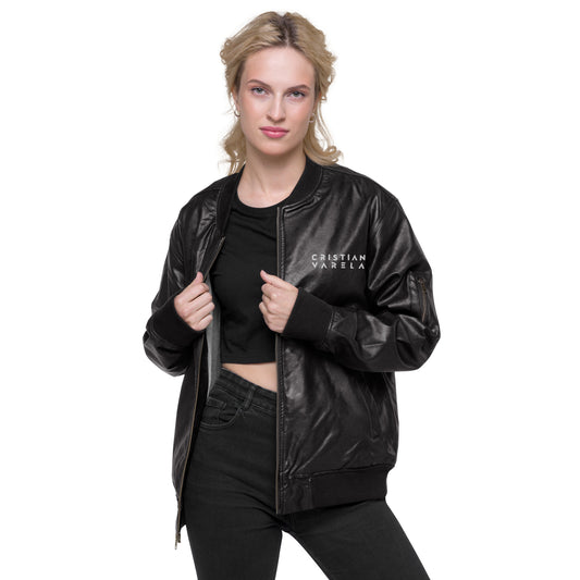 VA30_Leather Bomber Jacket