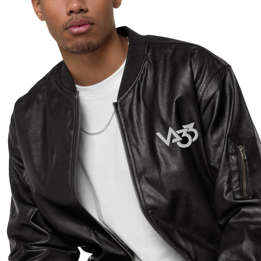 VA33_Anniversary_F.Leather Bomber Jacket