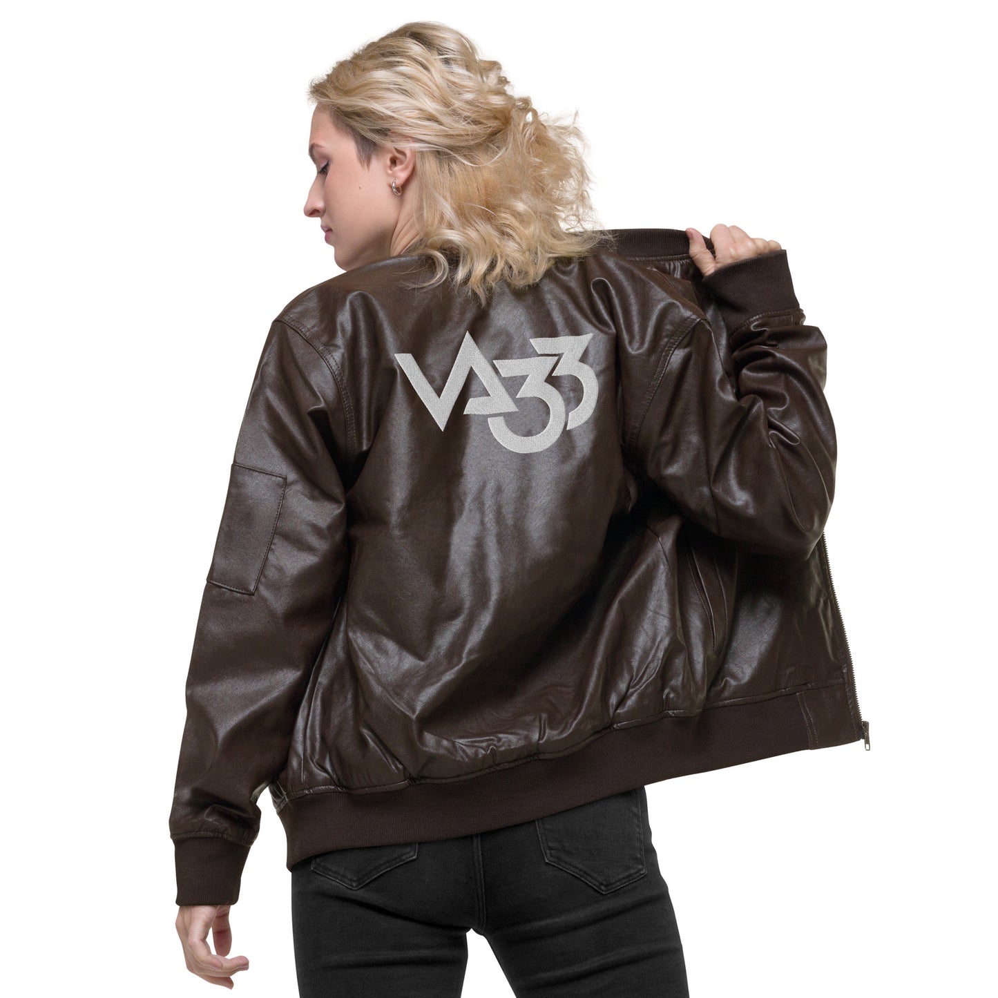 CV33_Leather Bomber Jacket