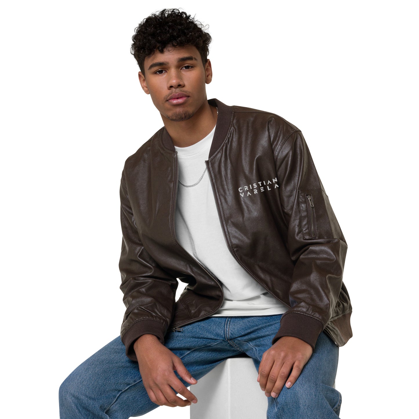 VA30_Leather Bomber Jacket