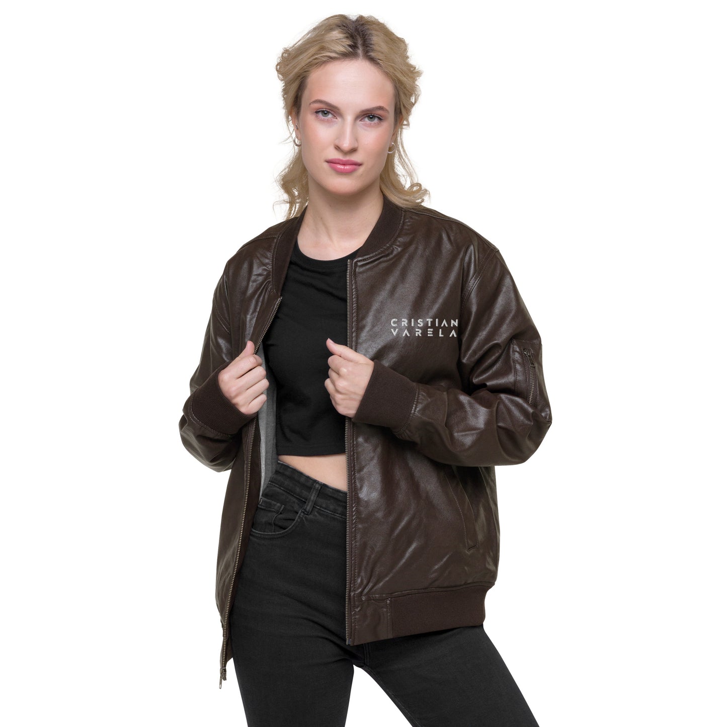 VA30_Leather Bomber Jacket