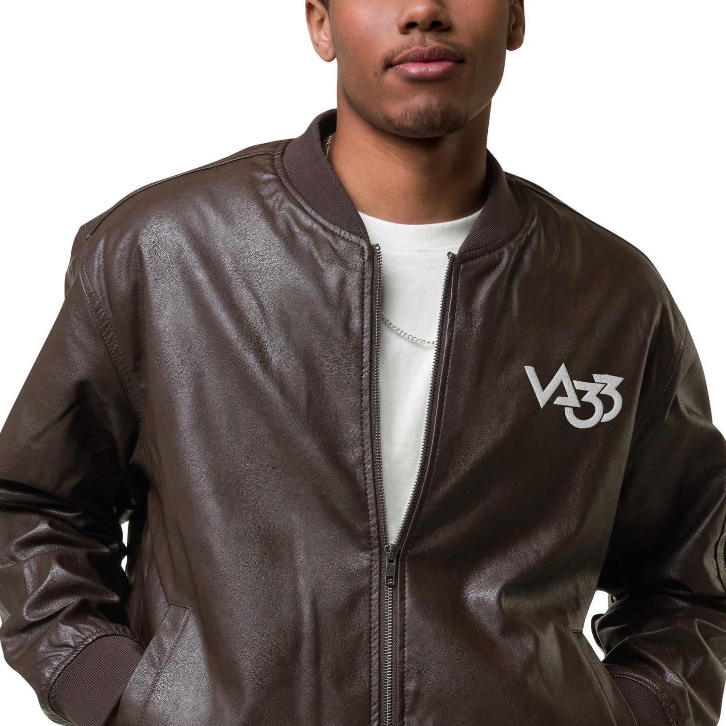 CV33_Leather Bomber Jacket