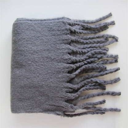 Bufanda de Cachemira de lujo para mujer, abrigo grueso cálido de invierno, capa sólida, bandana femenina, pashmina, borla larga, foulard femenino, manta gruesa