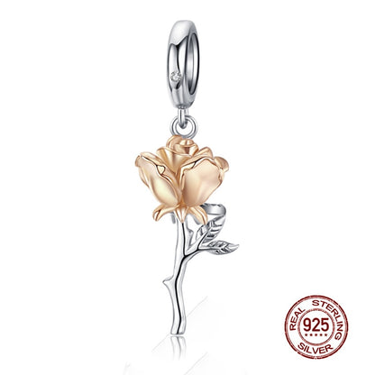 WOSTU 925 plata esterlina mujeres niño niñas mascota cámara abeja encanto café mariquita cuentas ajuste DIY Original pulsera colgantes joyería