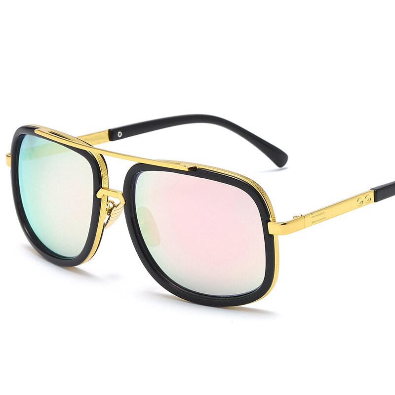 Nuevas gafas De Sol Retro De gran marco para hombre, Gafas De Sol cuadradas De Metal, Gafas De Sol De moda para mujer, Gafas De Sol De alta calidad UV400