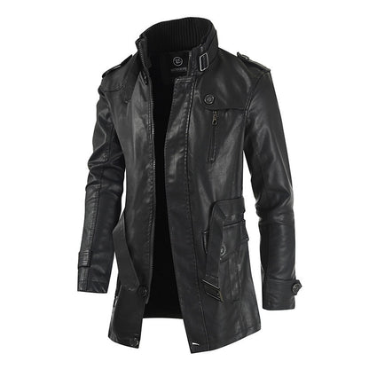 Diseño de códigos negros Chaqueta de alta calidad Ropa de cuero de calle para hombres Chaqueta gruesa Chaqueta de lana para hombres Chaqueta informal PU