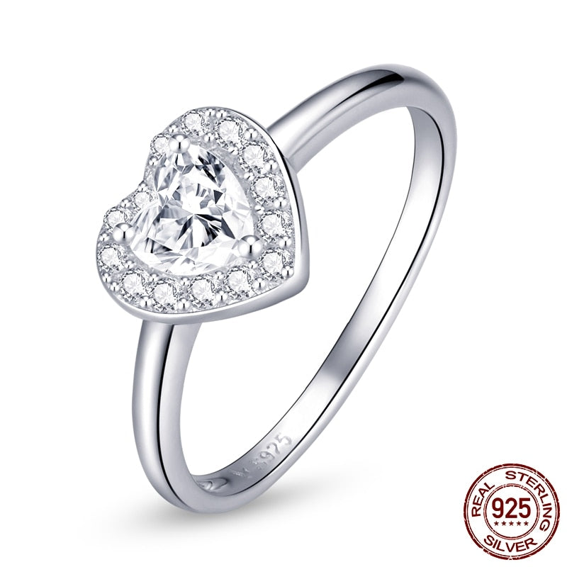 WOSTU, gran oferta, anillos de dedo de círculo de la suerte de Plata de Ley 925 auténtica para mujer, anillos de corazón CZ, joyería de moda, regalos, triangulación de envíos