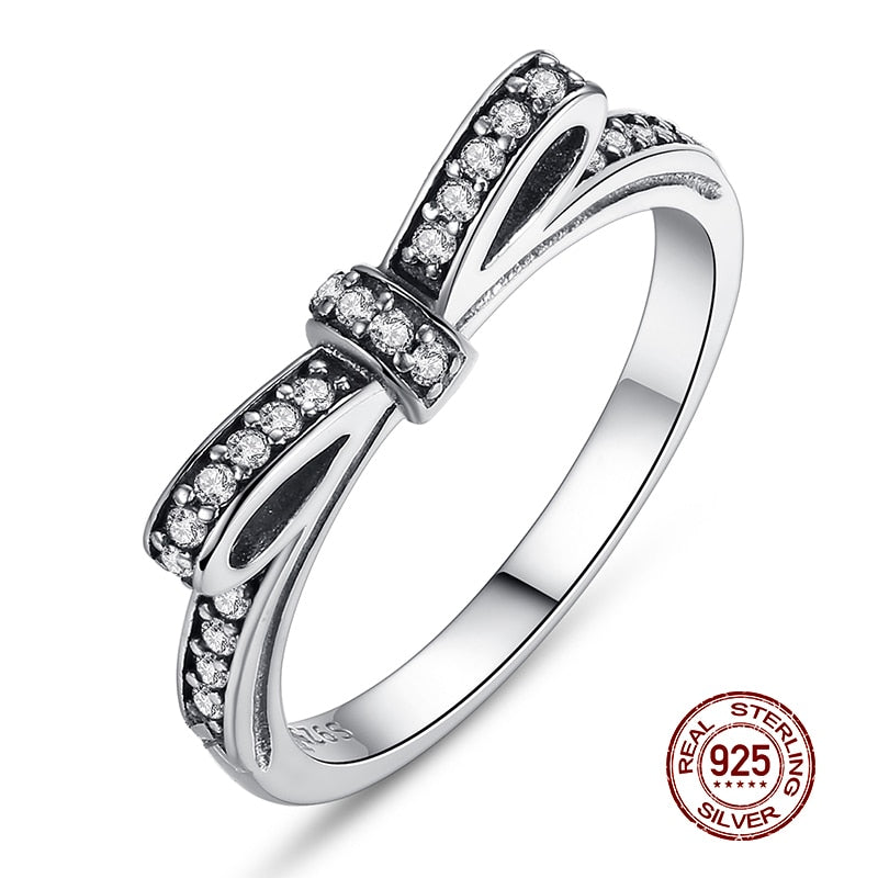 WOSTU, gran oferta, anillos de dedo de círculo de la suerte de Plata de Ley 925 auténtica para mujer, anillos de corazón CZ, joyería de moda, regalos, triangulación de envíos