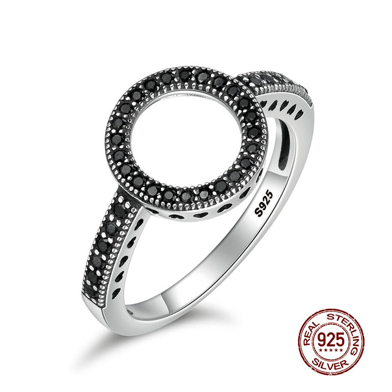 WOSTU, gran oferta, anillos de dedo de círculo de la suerte de Plata de Ley 925 auténtica para mujer, anillos de corazón CZ, joyería de moda, regalos, triangulación de envíos