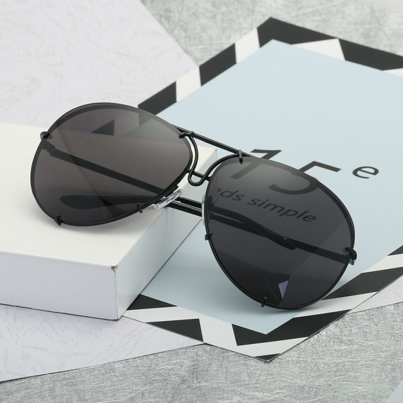 2023 New Fashion Pilot Sunglasses Women Oversized Luxury Sun Glasses For Female Cool Mirror Vintage Lady Gradient Shades UV400