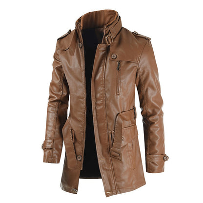 Diseño de códigos negros Chaqueta de alta calidad Ropa de cuero de calle para hombres Chaqueta gruesa Chaqueta de lana para hombres Chaqueta informal PU