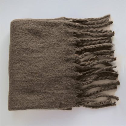 Bufanda de Cachemira de lujo para mujer, abrigo grueso cálido de invierno, capa sólida, bandana femenina, pashmina, borla larga, foulard femenino, manta gruesa