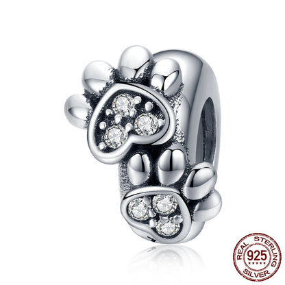 WOSTU Plata de Ley 925 auténtica corazón cuentas flor Retro patrón dijes colgante ajuste Original DIY pulsera collar joyería de plata