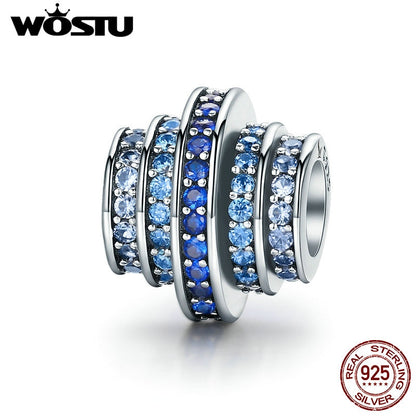 High Quality Real  925 Sterling Silver Blue Melody Beads Fit Original WST Charm Bracelet Authentic Fine Jewelry CQC129
