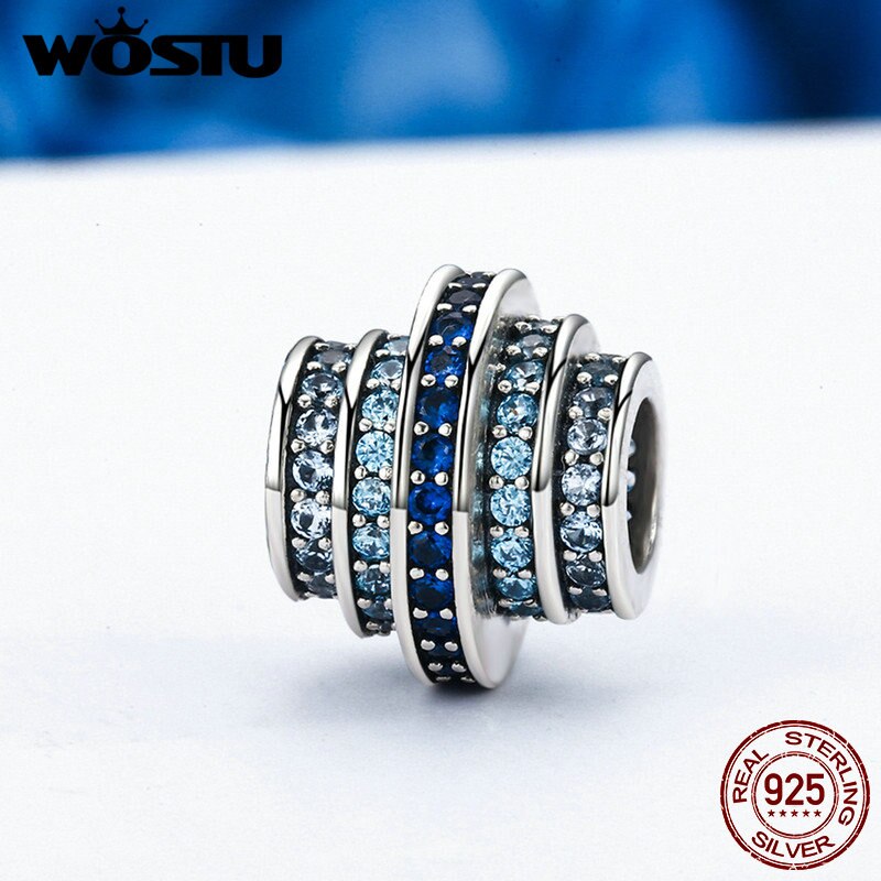High Quality Real  925 Sterling Silver Blue Melody Beads Fit Original WST Charm Bracelet Authentic Fine Jewelry CQC129