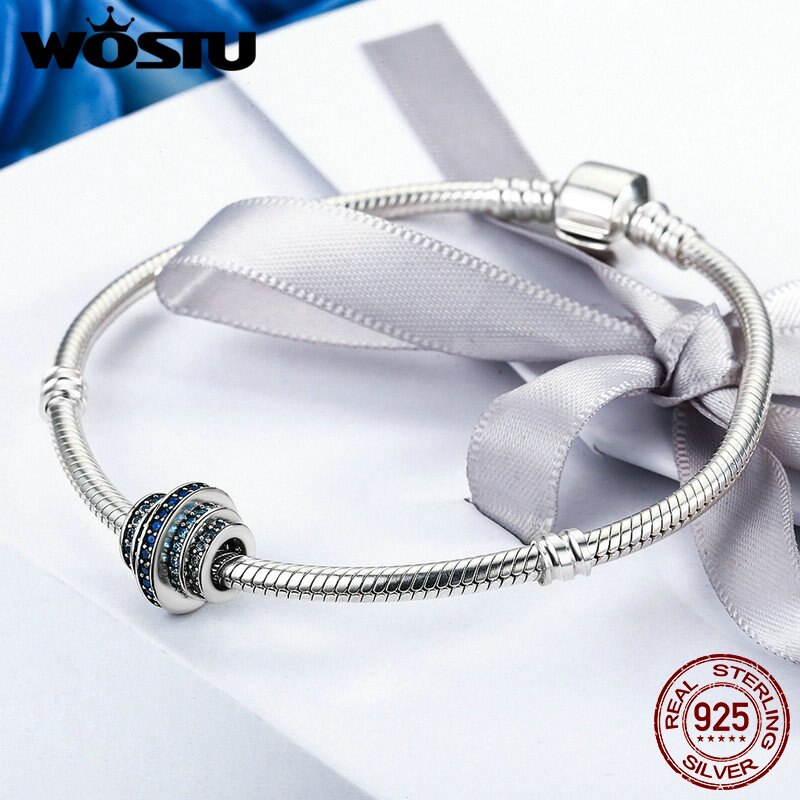 High Quality Real  925 Sterling Silver Blue Melody Beads Fit Original WST Charm Bracelet Authentic Fine Jewelry CQC129