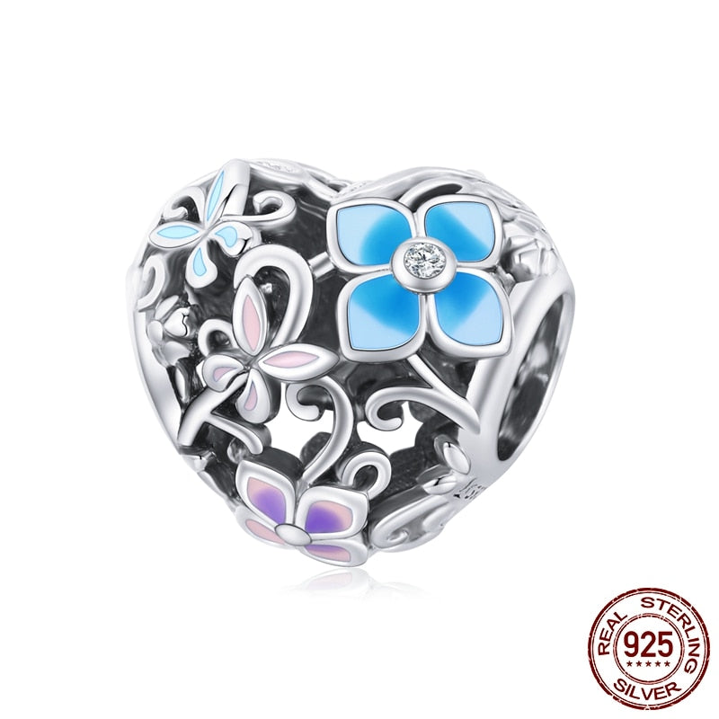 WOSTU 925 plata esterlina mujeres niño niñas mascota cámara abeja encanto café mariquita cuentas ajuste DIY Original pulsera colgantes joyería