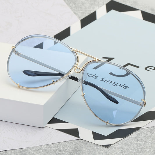 ¡Novedad de 2023! Gafas de sol de piloto a la moda para mujer, gafas de sol de lujo de gran tamaño para mujer, gafas de sol Vintage con degradado para mujer, UV400